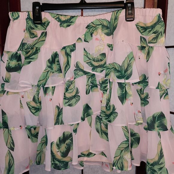 The Webster at Target Tropical Palm Tiered Frilly Skirt - Picture 2 of 8